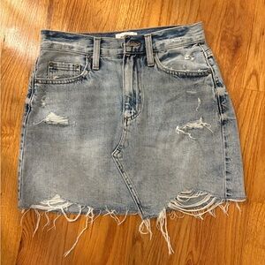 Pistola Frayed Hem Denim Mini Skirt